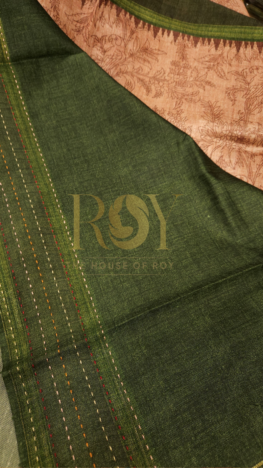 Garden Parrot Mix Raw Silk Saree