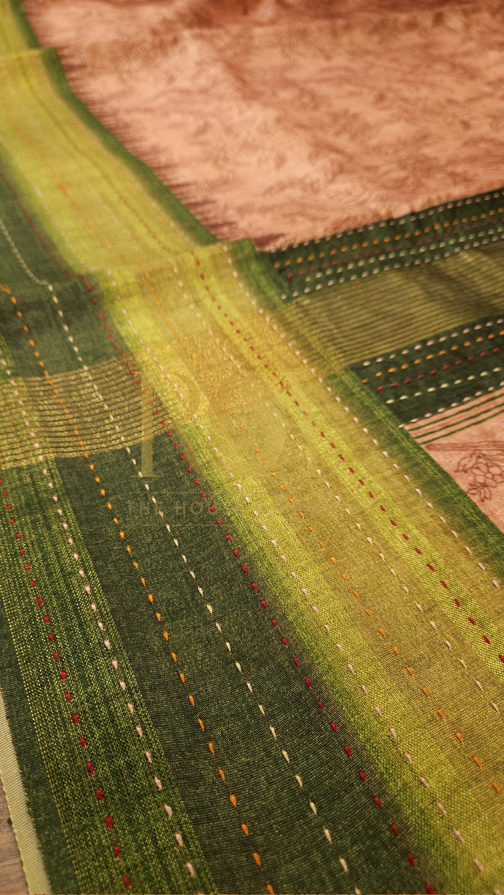 Garden Parrot Mix Raw Silk Saree