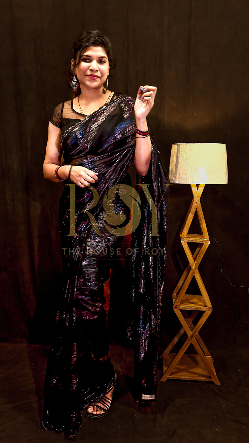 Black Fancy Georgette Party Wear Saree