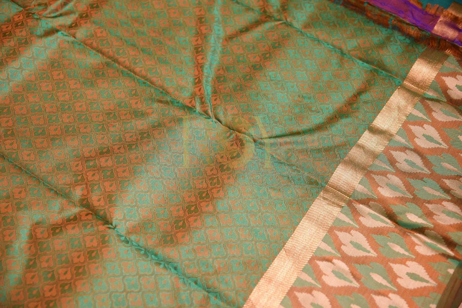 Fancy Border Green Saree