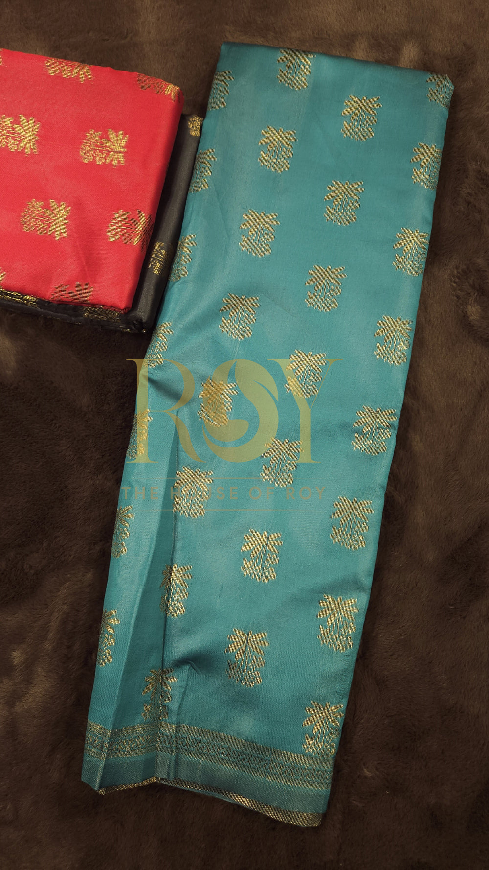 Turquoise blue mix Silk Saree