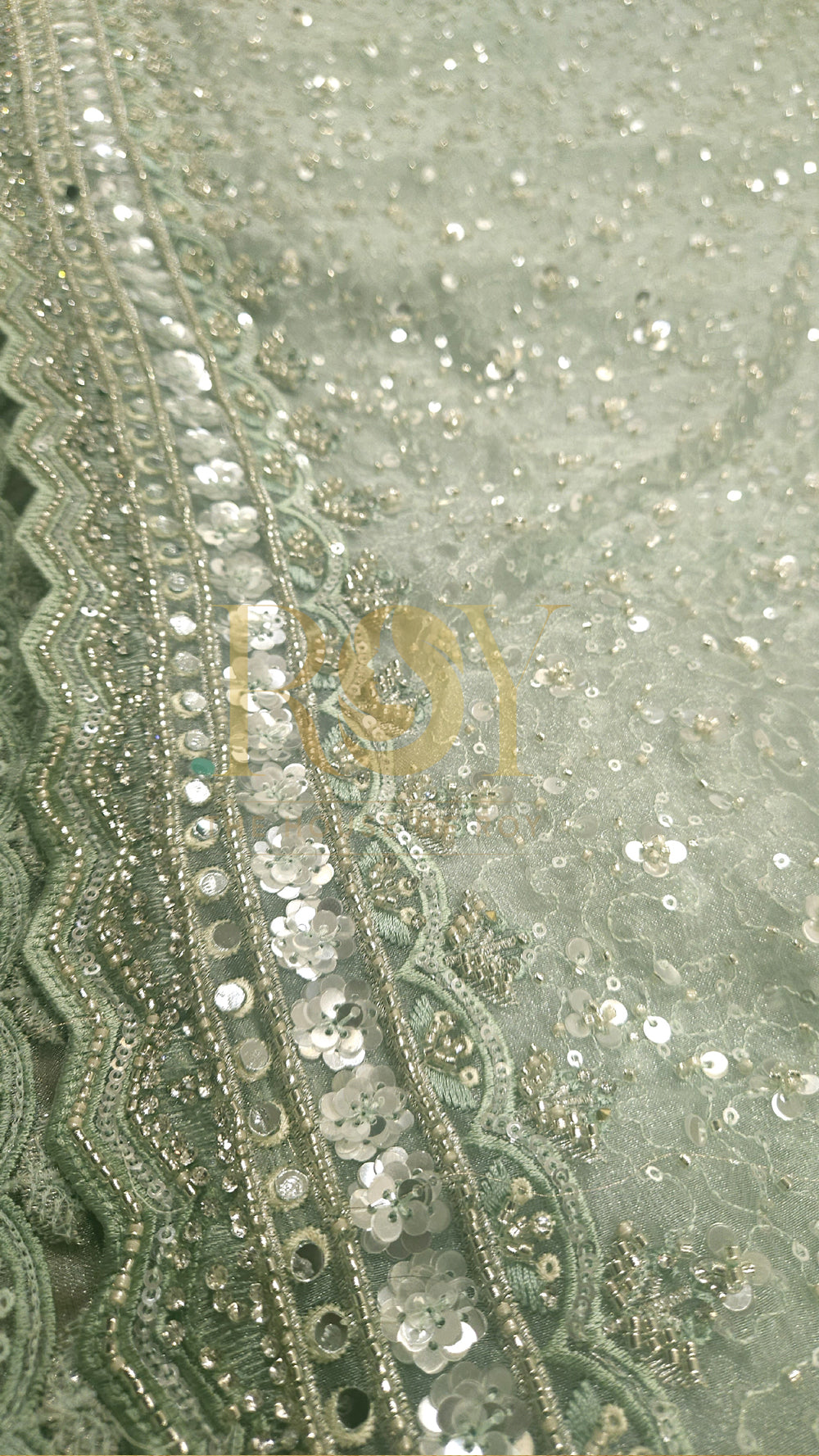 Sea Green Organza Party Wear Saree