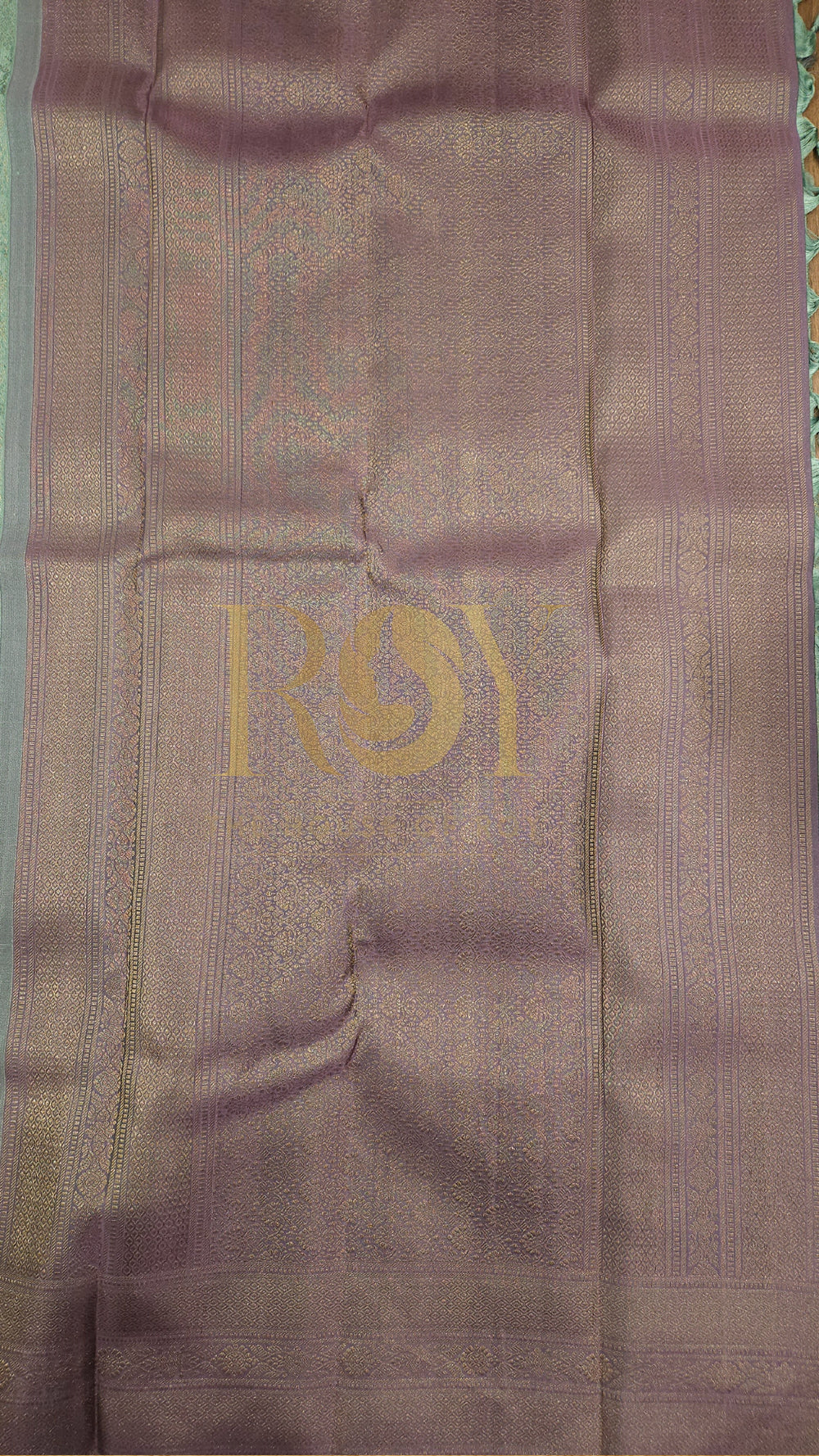 Aquamarine Blue Kancheepuram Pure Soft Silk Saree