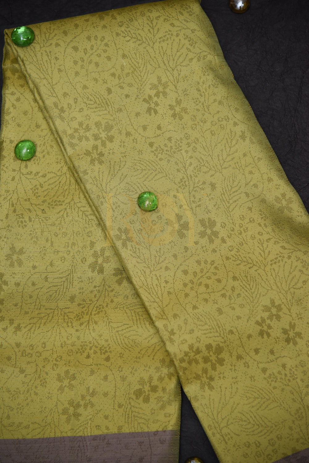 Pure Kancheepuram Silk Saree – Olive Green