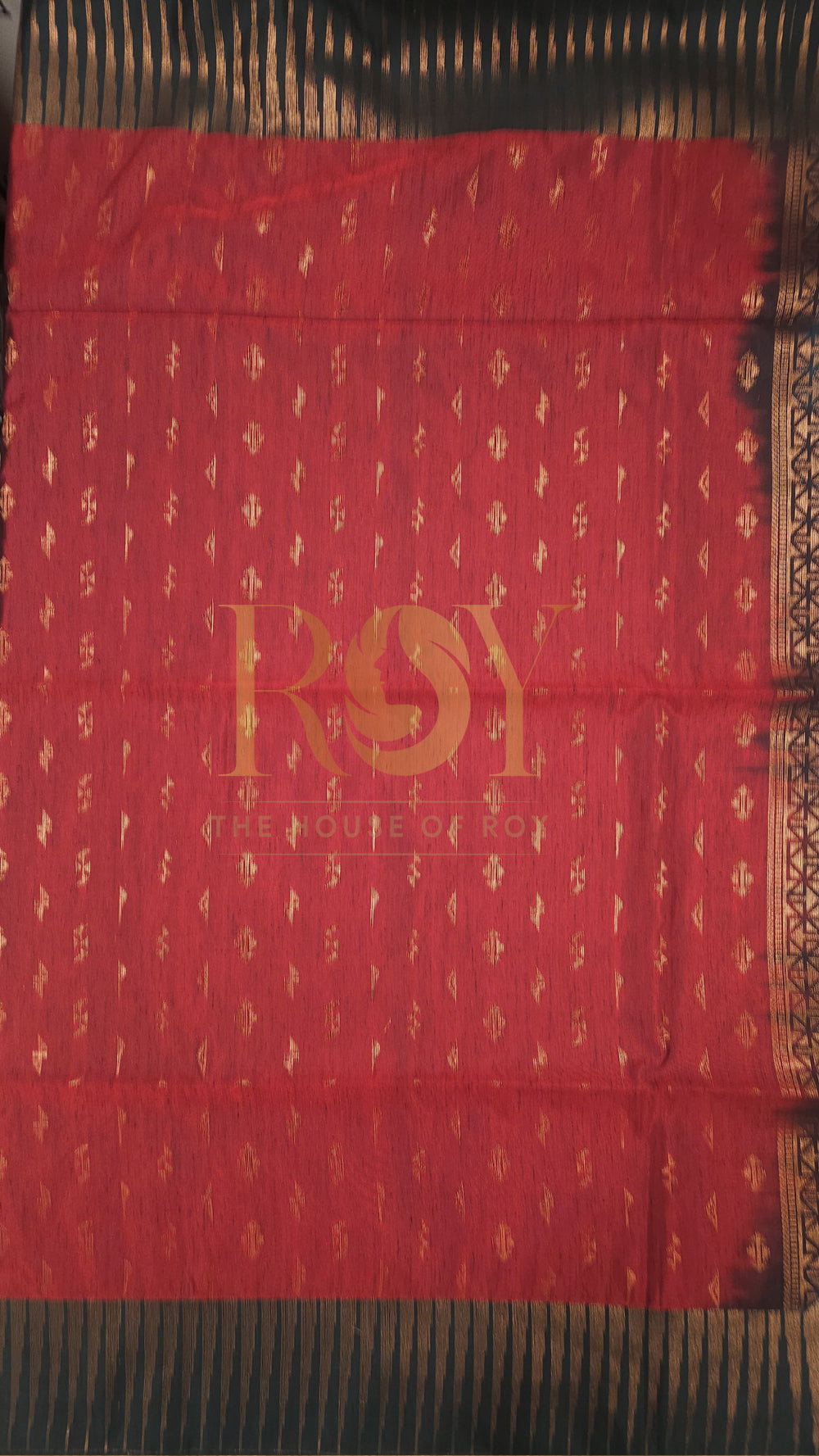 Kum Kum Red with Dark Green Copper Zari Slub Silk Saree