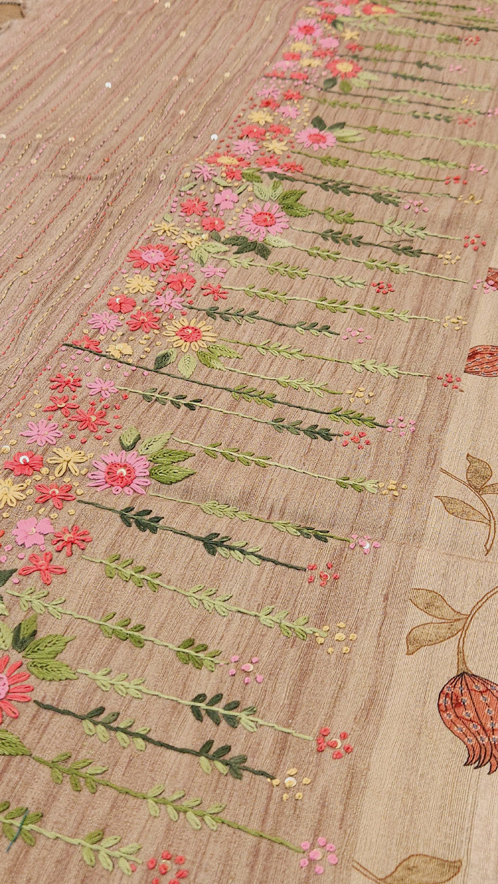 Bhagalpuri Silk Cotton Embroidery Saree