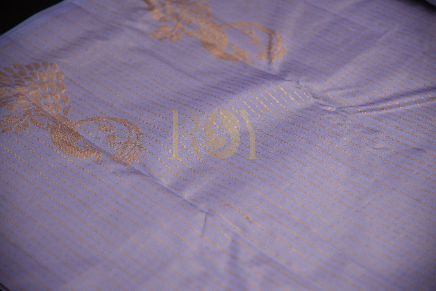 Lilac Silk Saree with Gold Jari