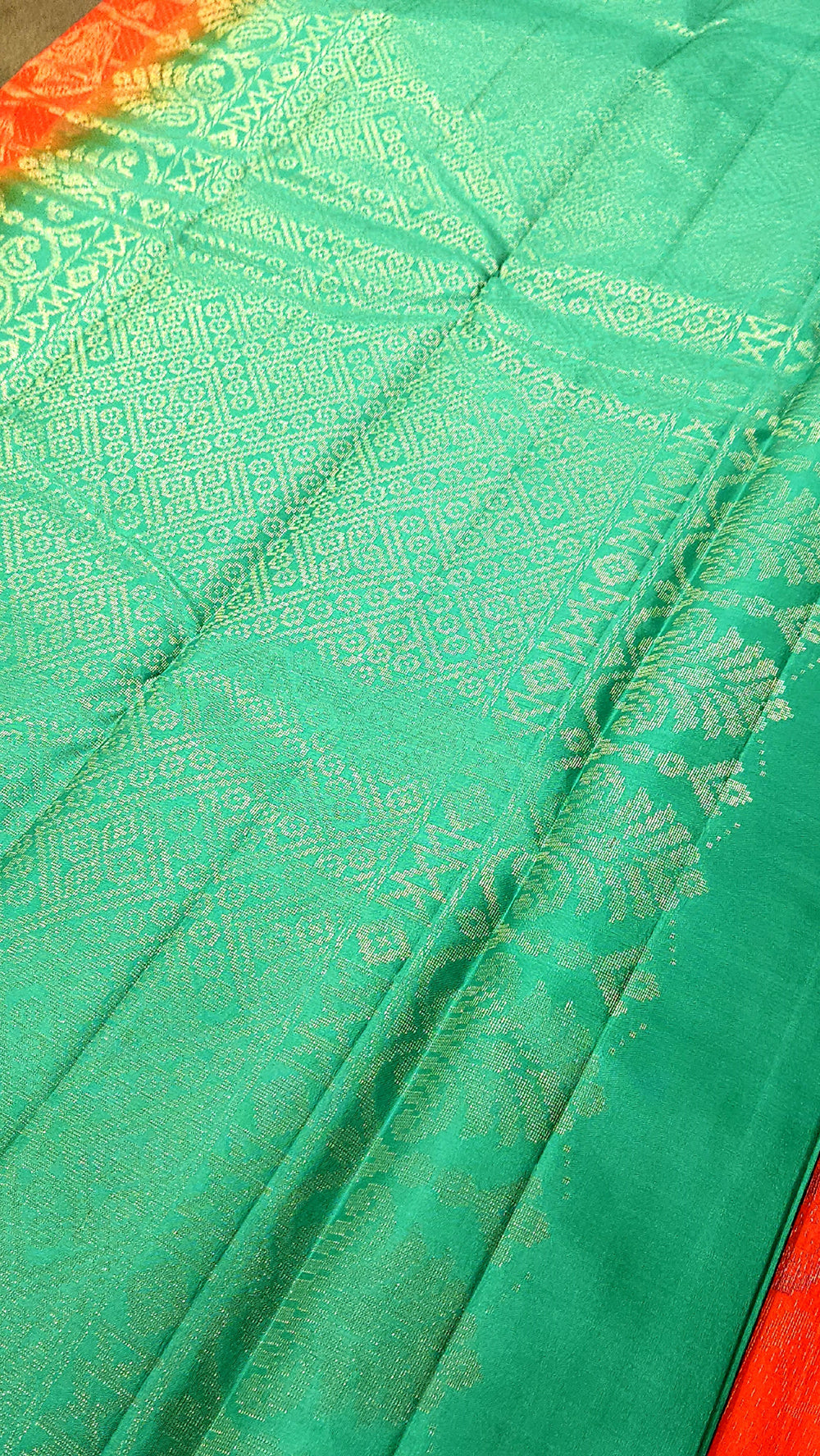 Pure Kancheepuram Silk Saree - Fanta Orange