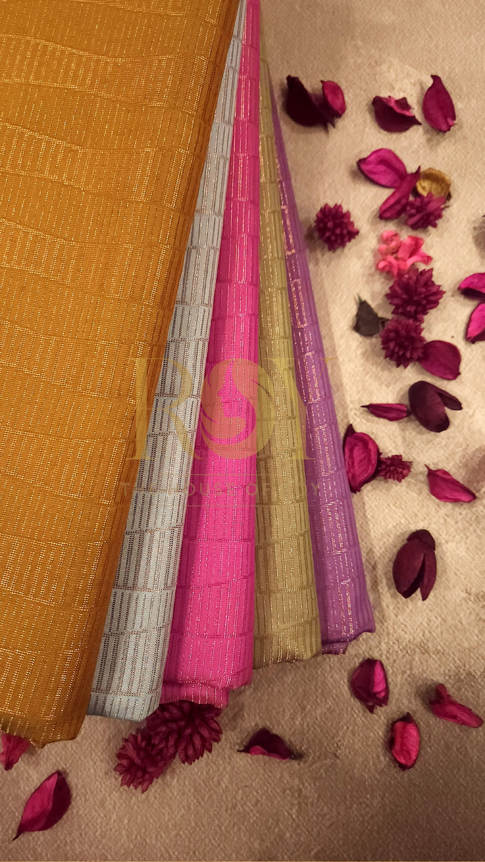 Ochre Yellow Brocade Silk Saree