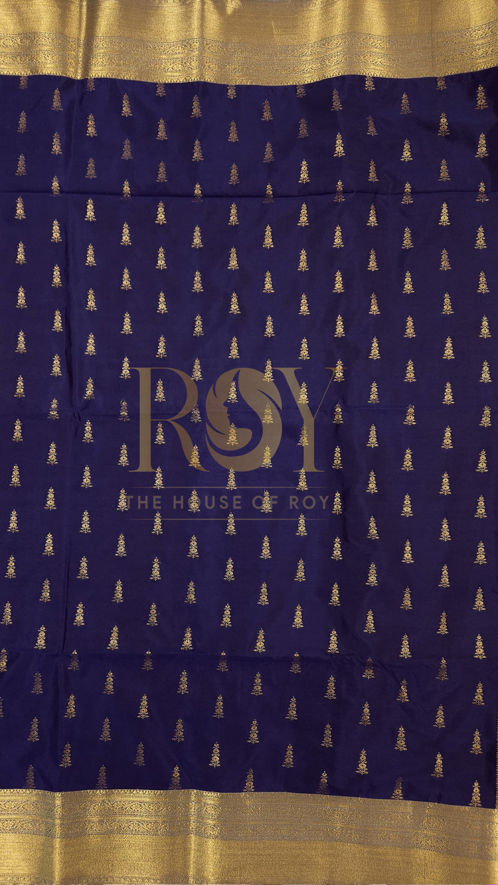 Midnight Blue 1000 Butta Soft Silk Saree