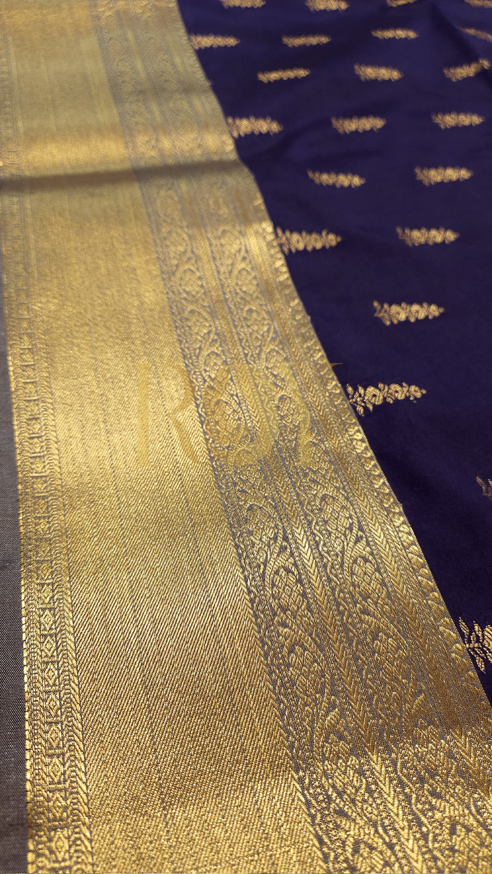 Midnight Blue 1000 Butta Soft Silk Saree