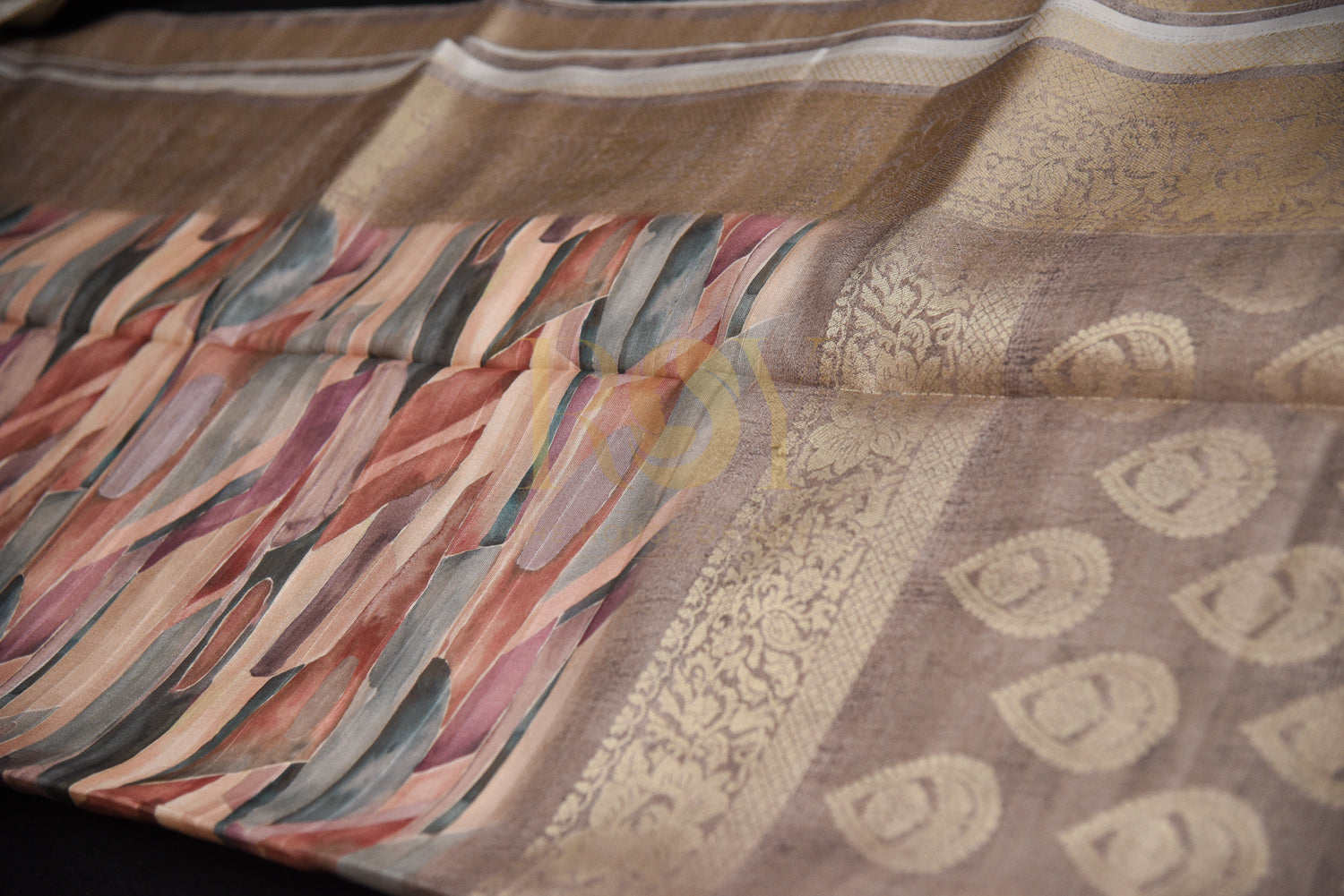 digital printed mix cotton saree