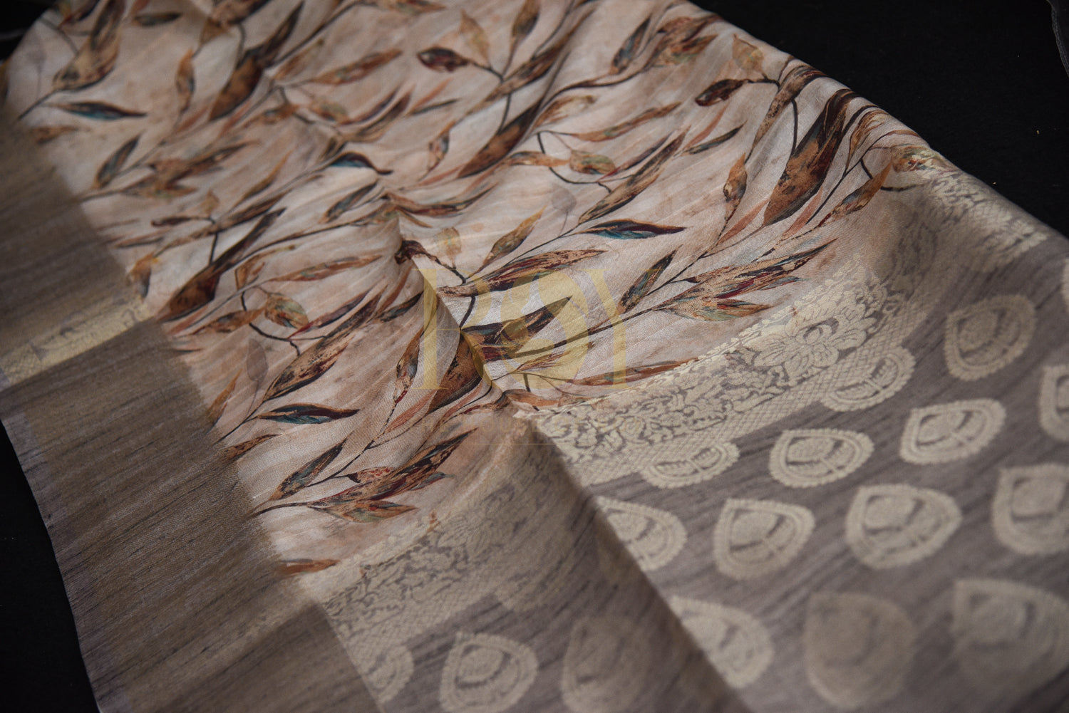 mix cotton saree with digital prints