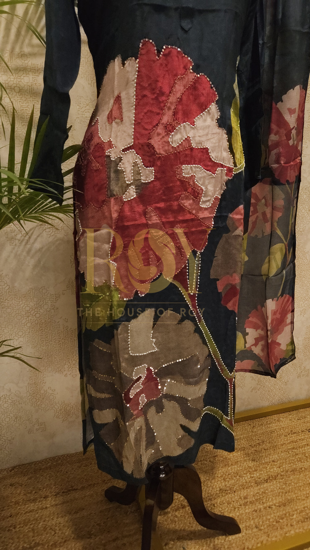 Navy Blue Digital Print Chudi Set