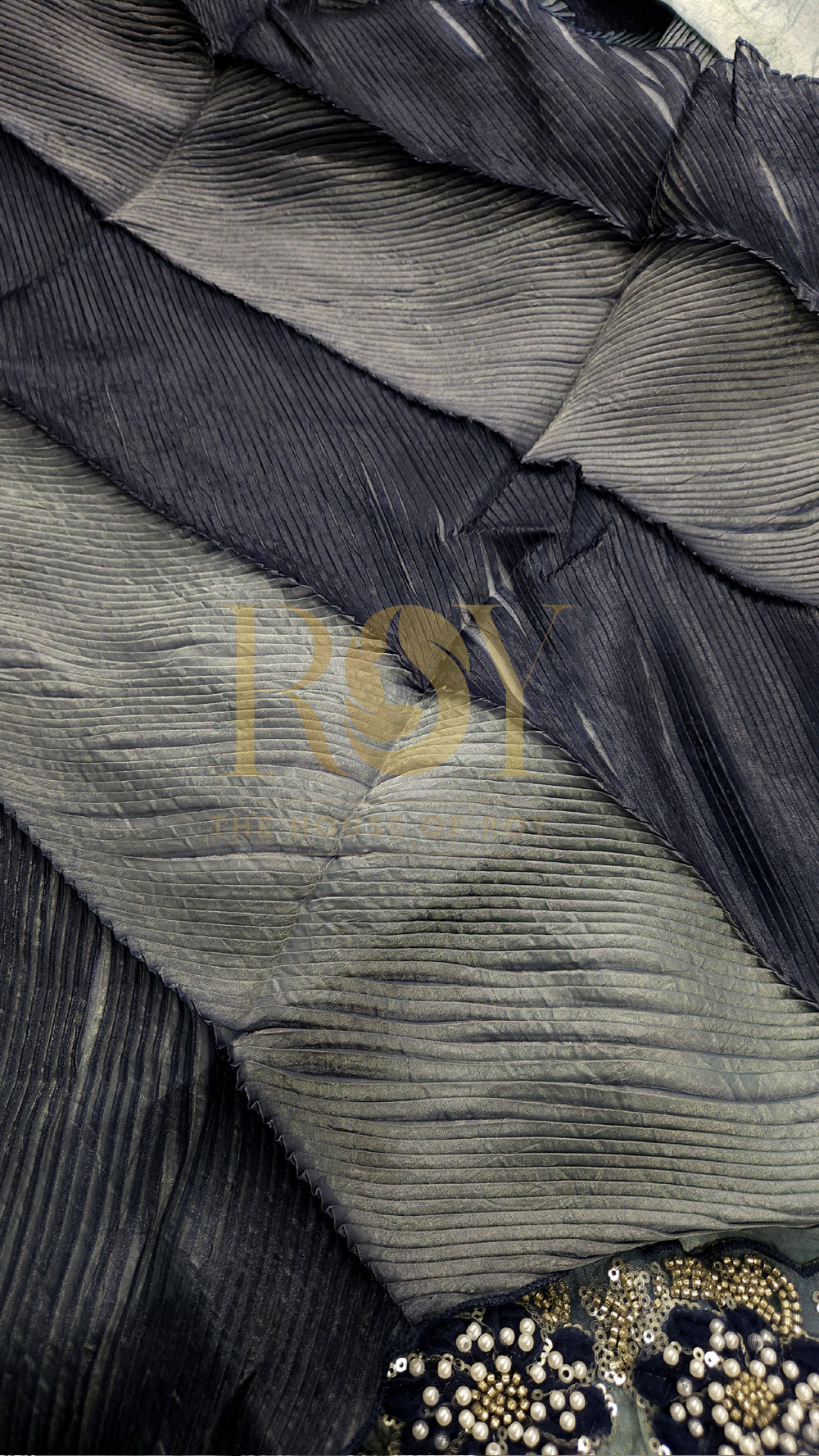 Sapphire Blue Pre-Draped Designer Saree