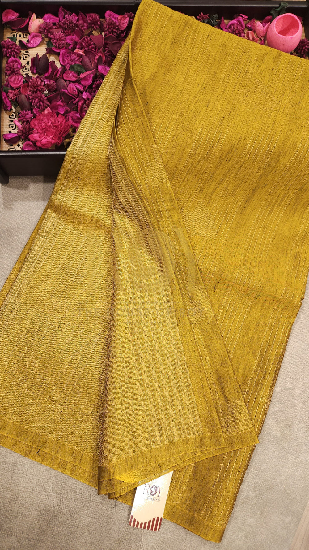 Slub silk ochre yellow