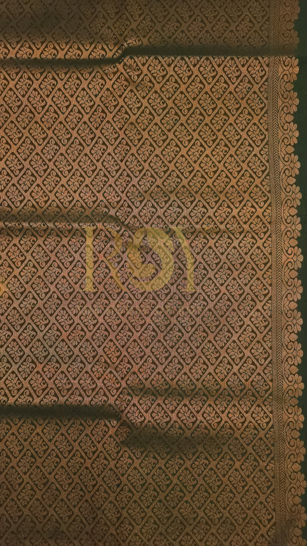 Ochre Yellow Brocade Silk Saree