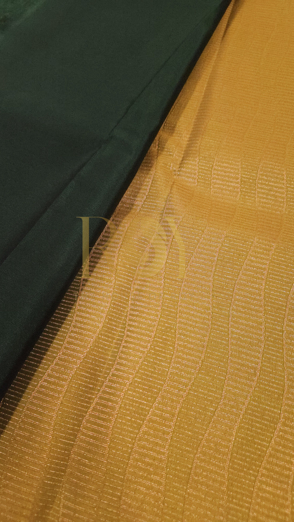 Ochre Yellow Brocade Silk Saree