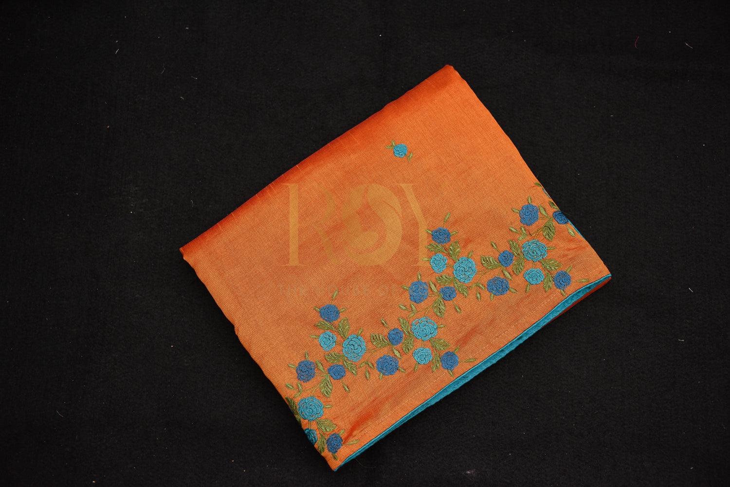 Orange Silk Embroidery Saree