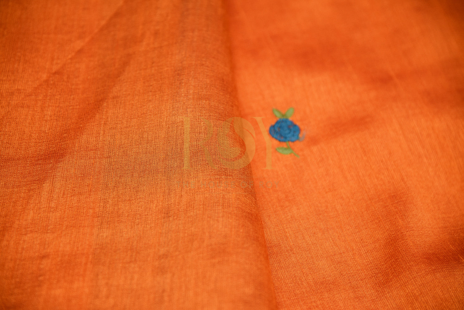 Orange Silk Embroidery Saree