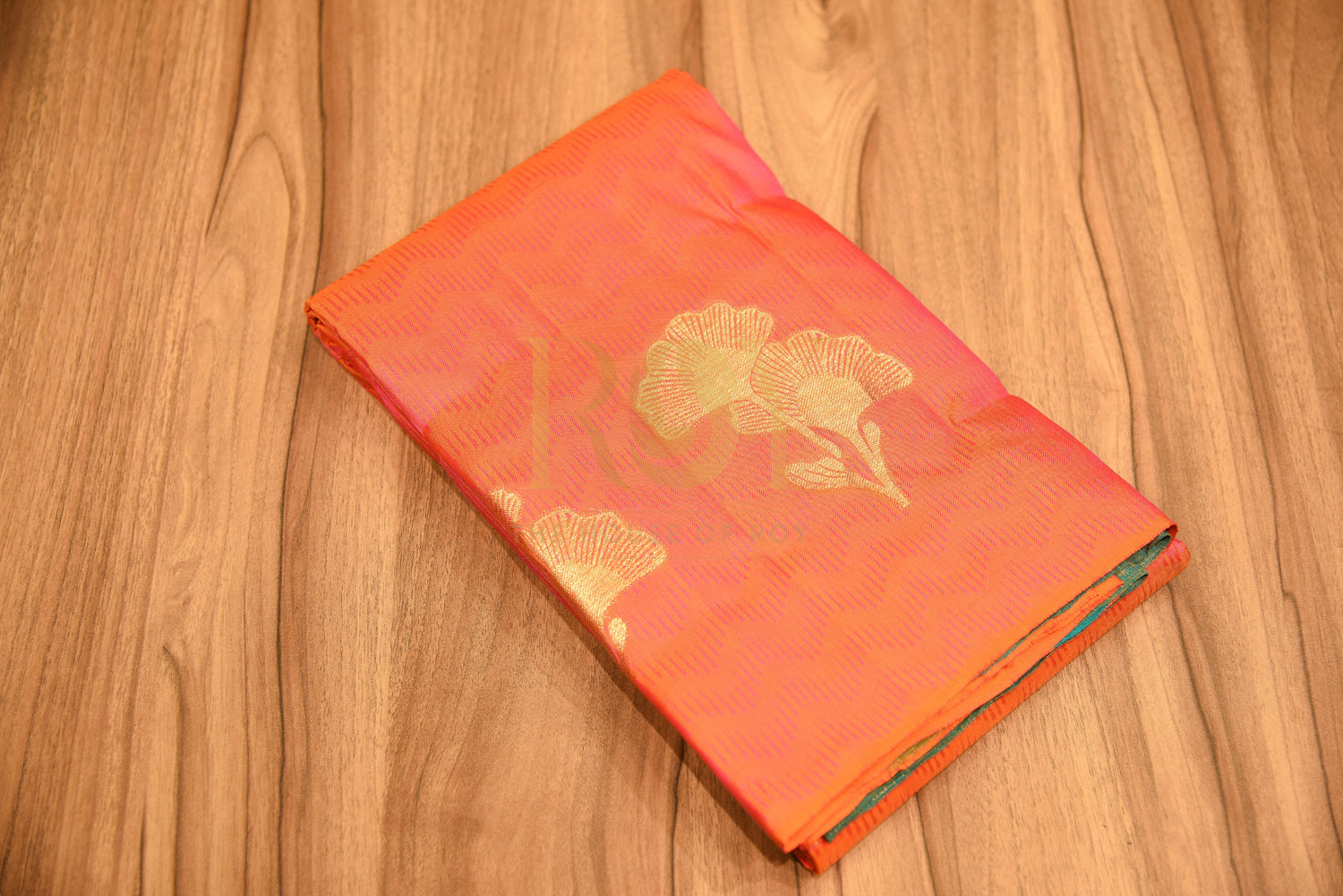 Pure Soft Silk Orangish Pink Saree