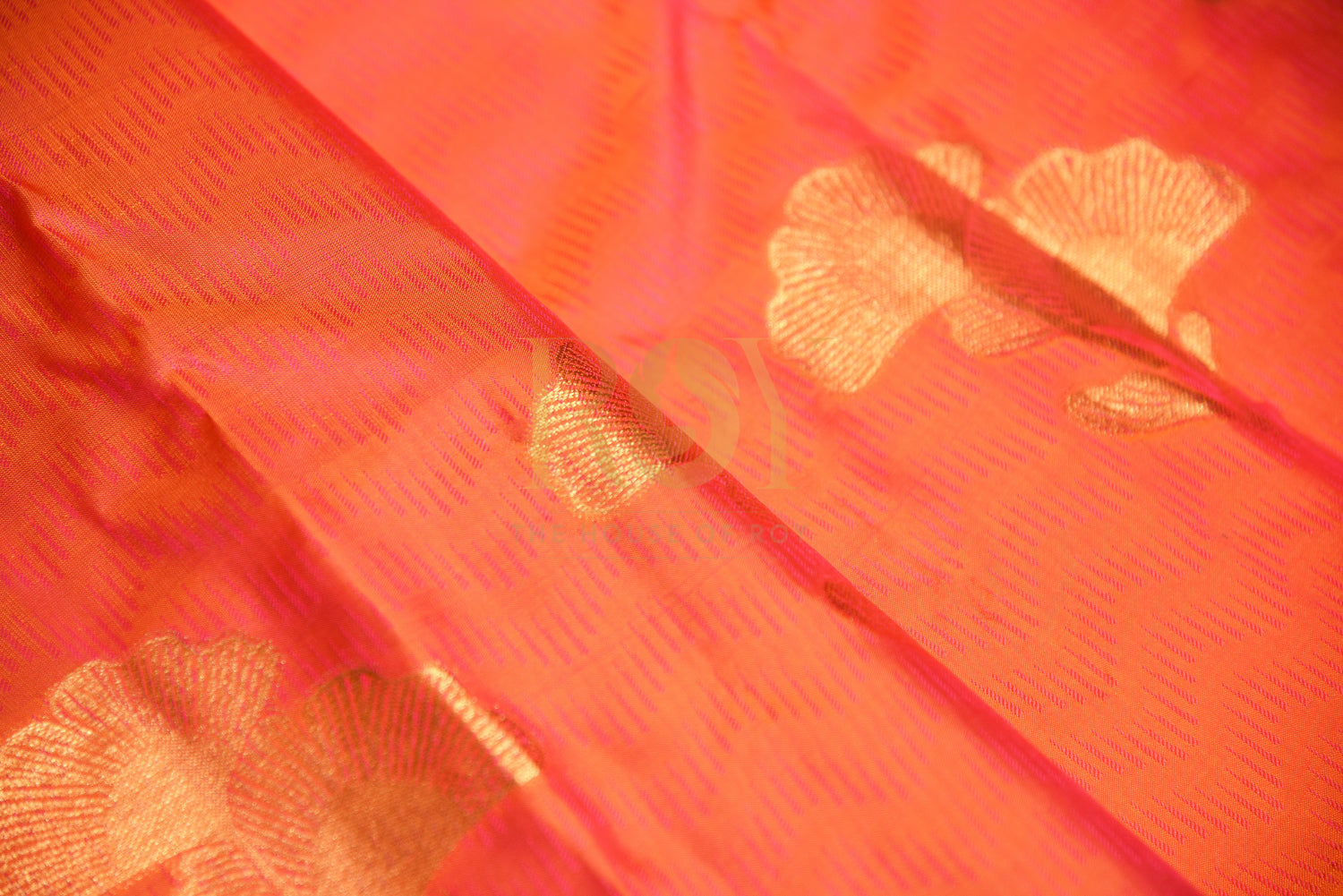 Pure Soft Silk Orangish Pink Saree