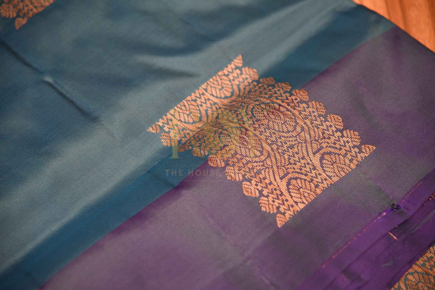 Turquoise Blue Paper Soft Silk Saree