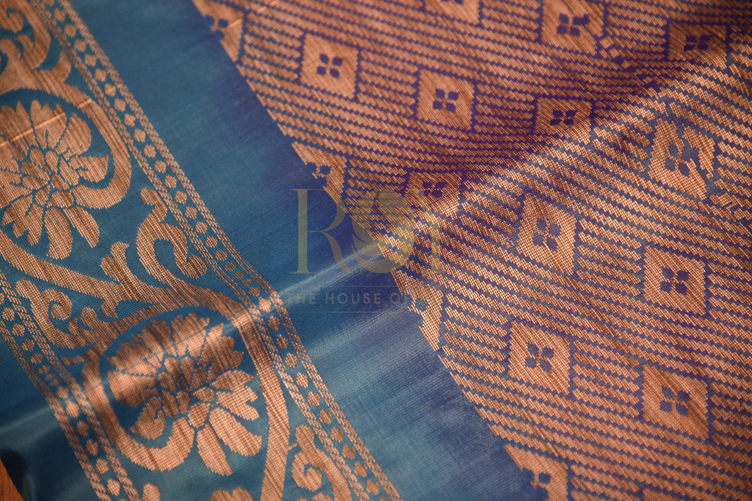 Turquoise Blue Paper Soft Silk Saree