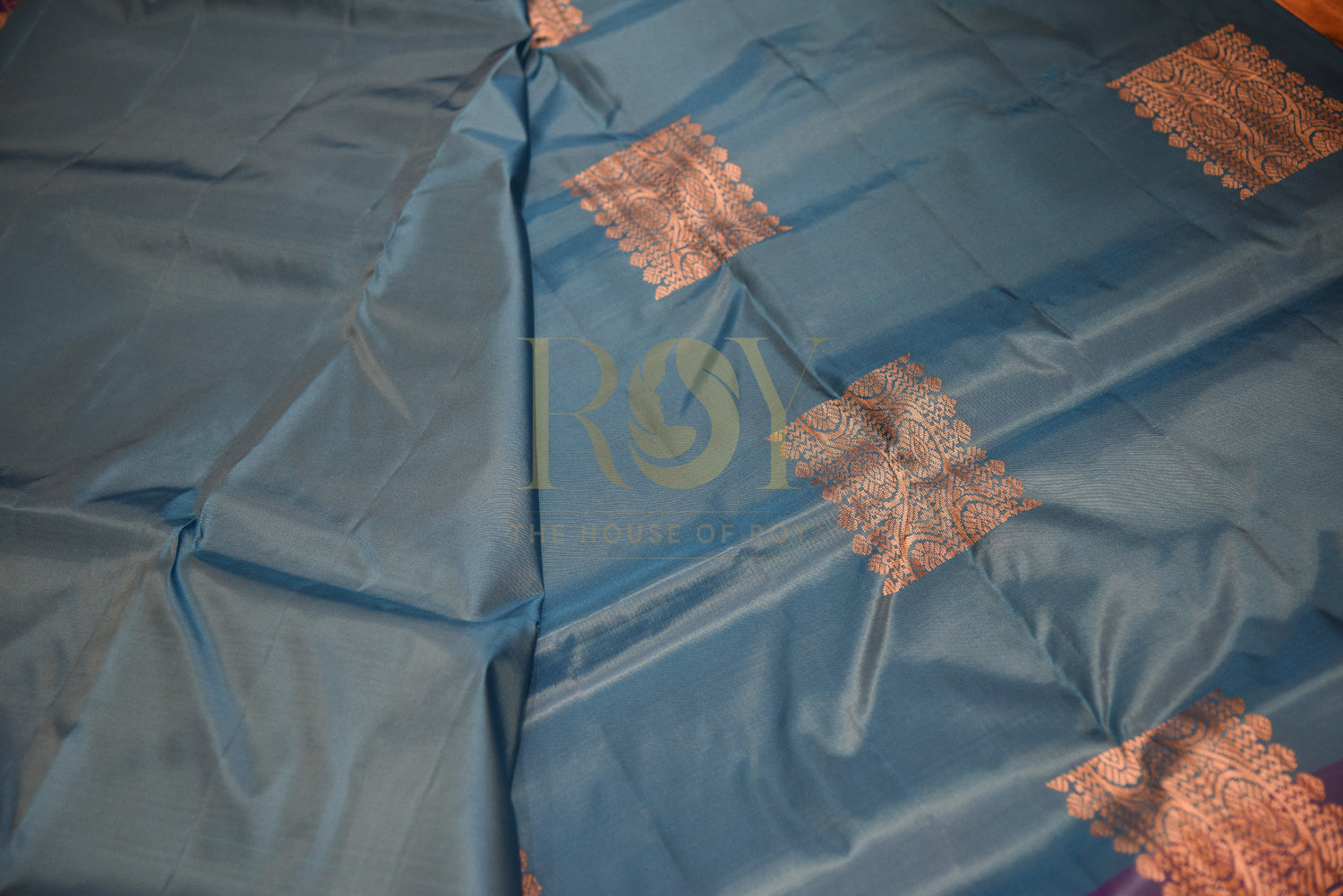 Turquoise Blue Paper Soft Silk Saree