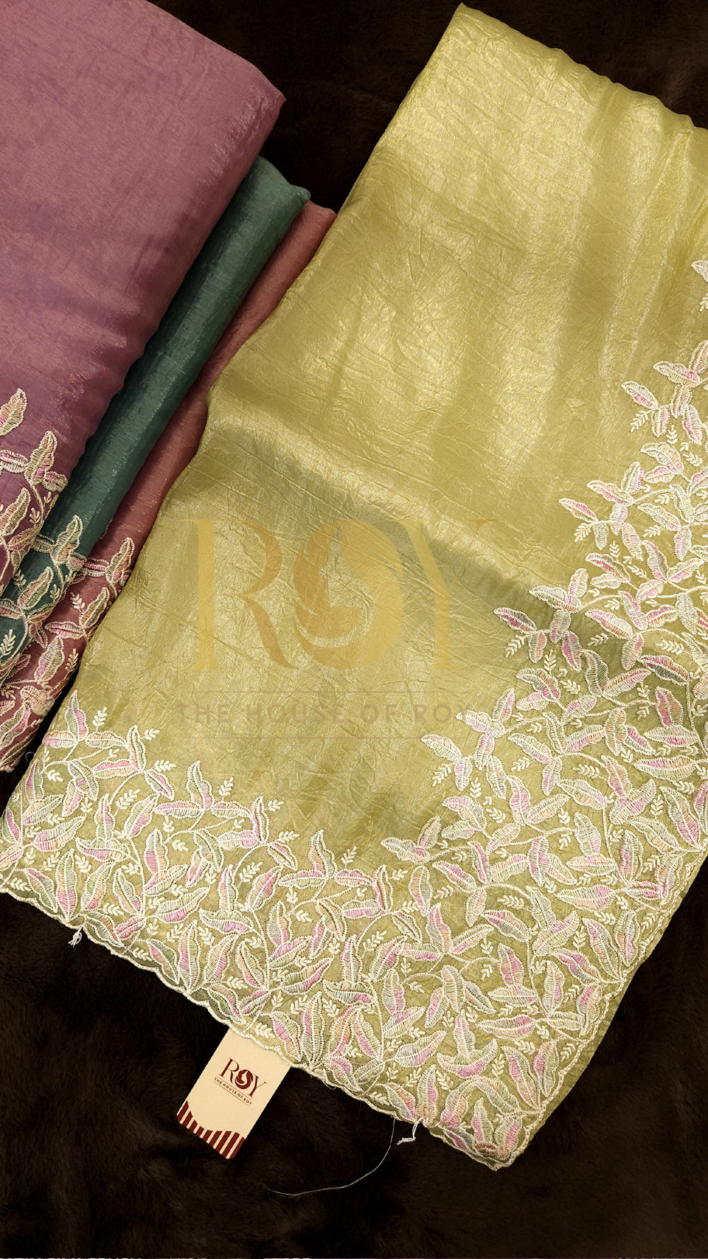 Pastel Yellow Crushed Shimmer Organza Saree | Novelty Wear – The House of Roy