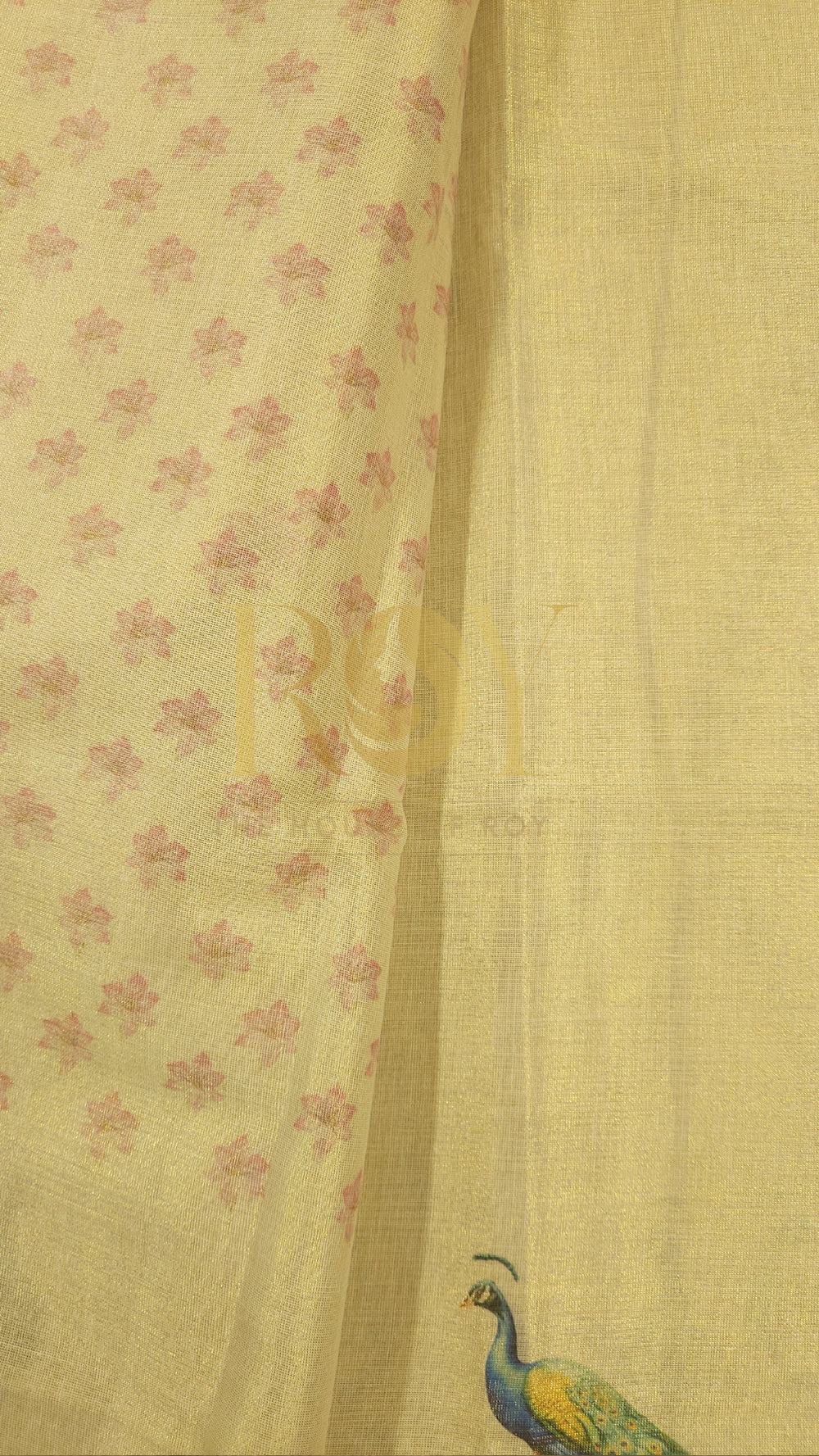 Peacock Print Tissue Kerala Saree