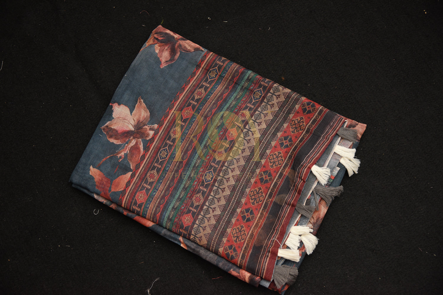 printed-linen-cotton-saree-blue