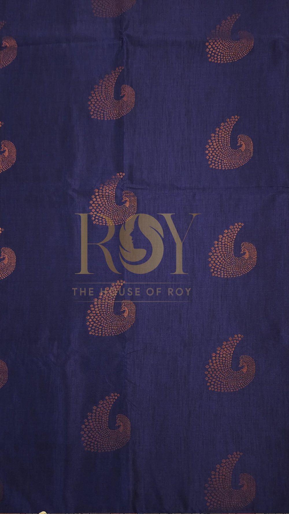 Prussian blue soft slub silk