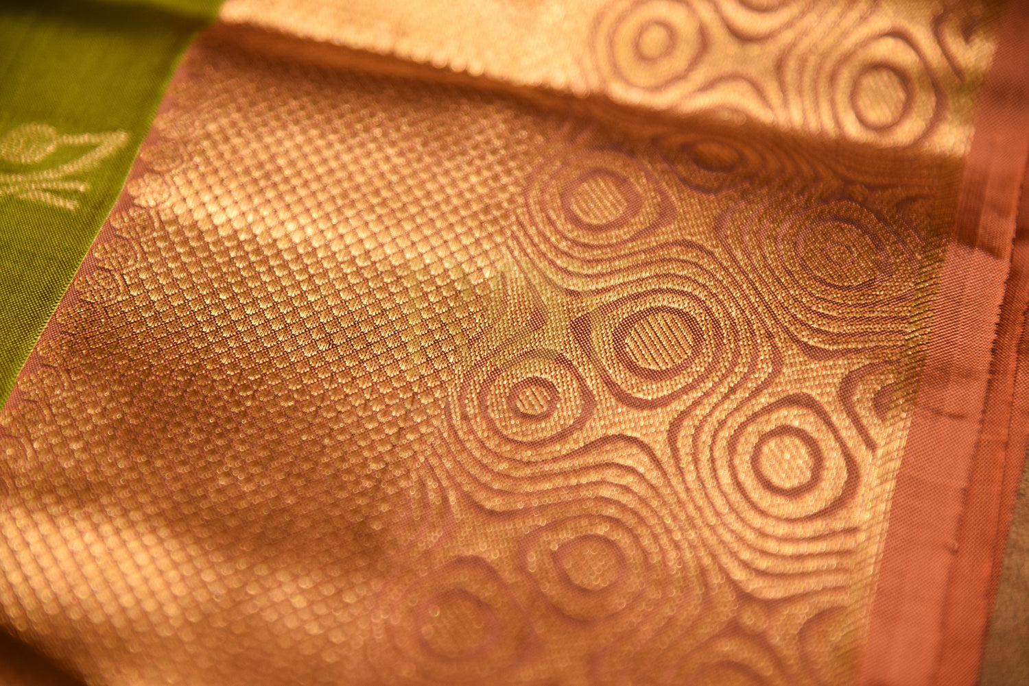 Pure Soft Silk Saree Olive Green