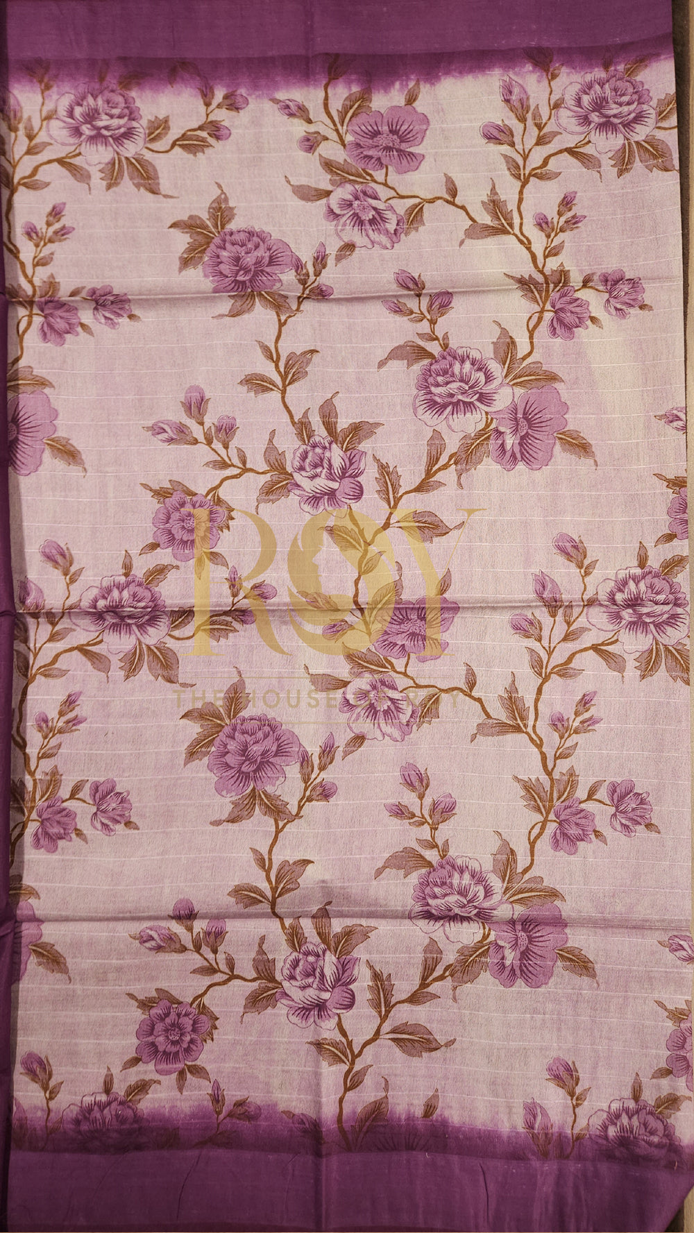 Purple Floral Print Saree