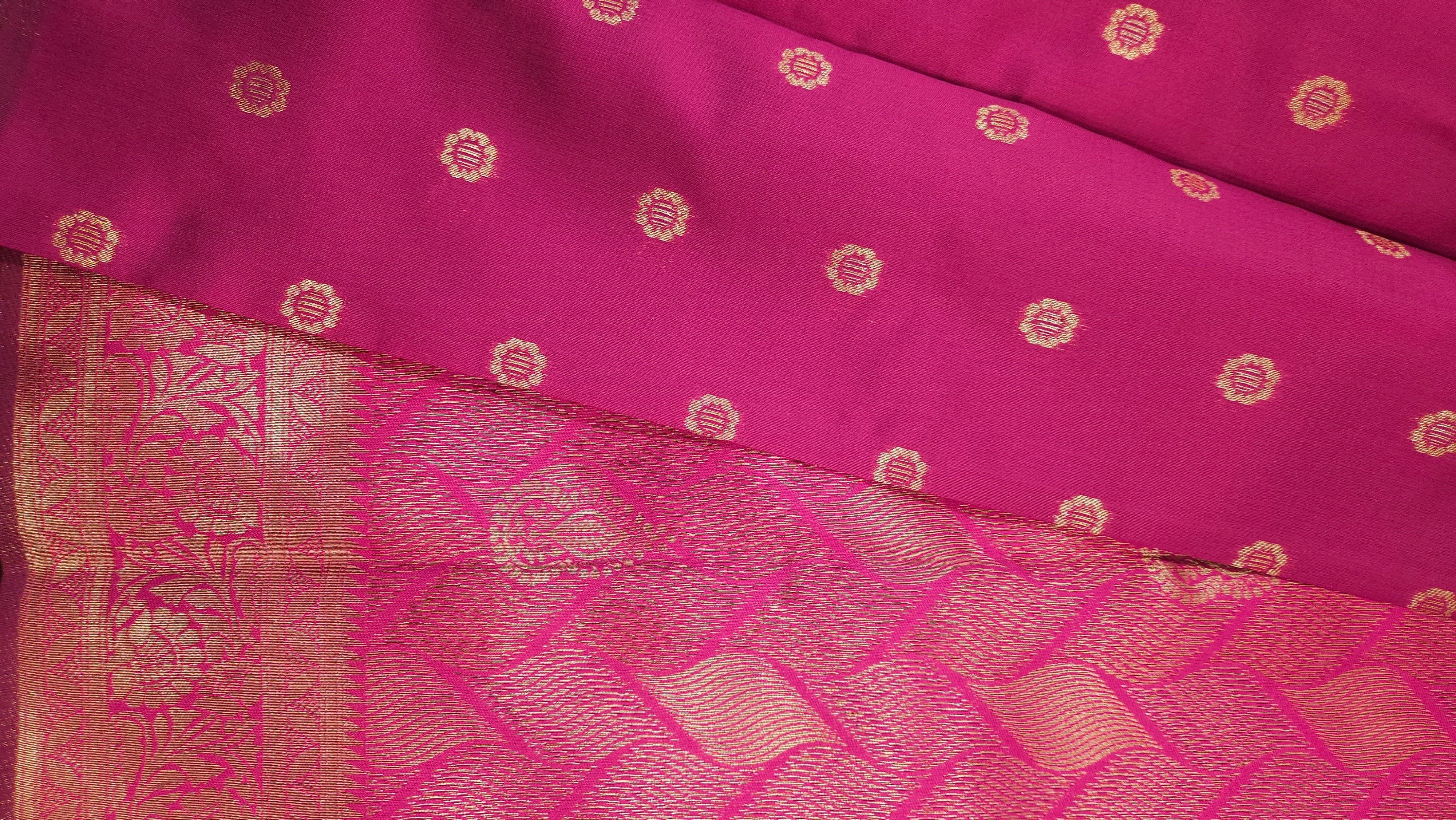 Rani Pink Art Silk Saree
