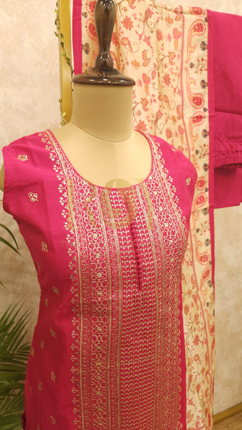 Ruby Pink Chudi Set