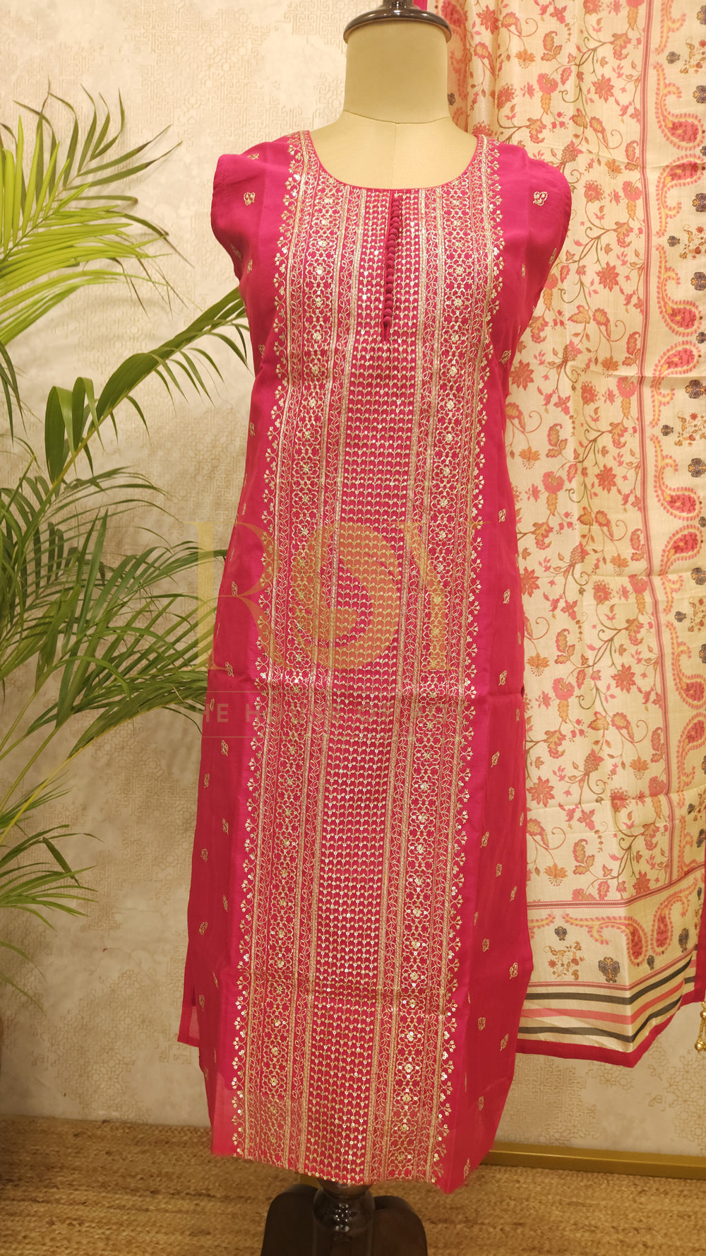 Ruby Pink Chudi Set