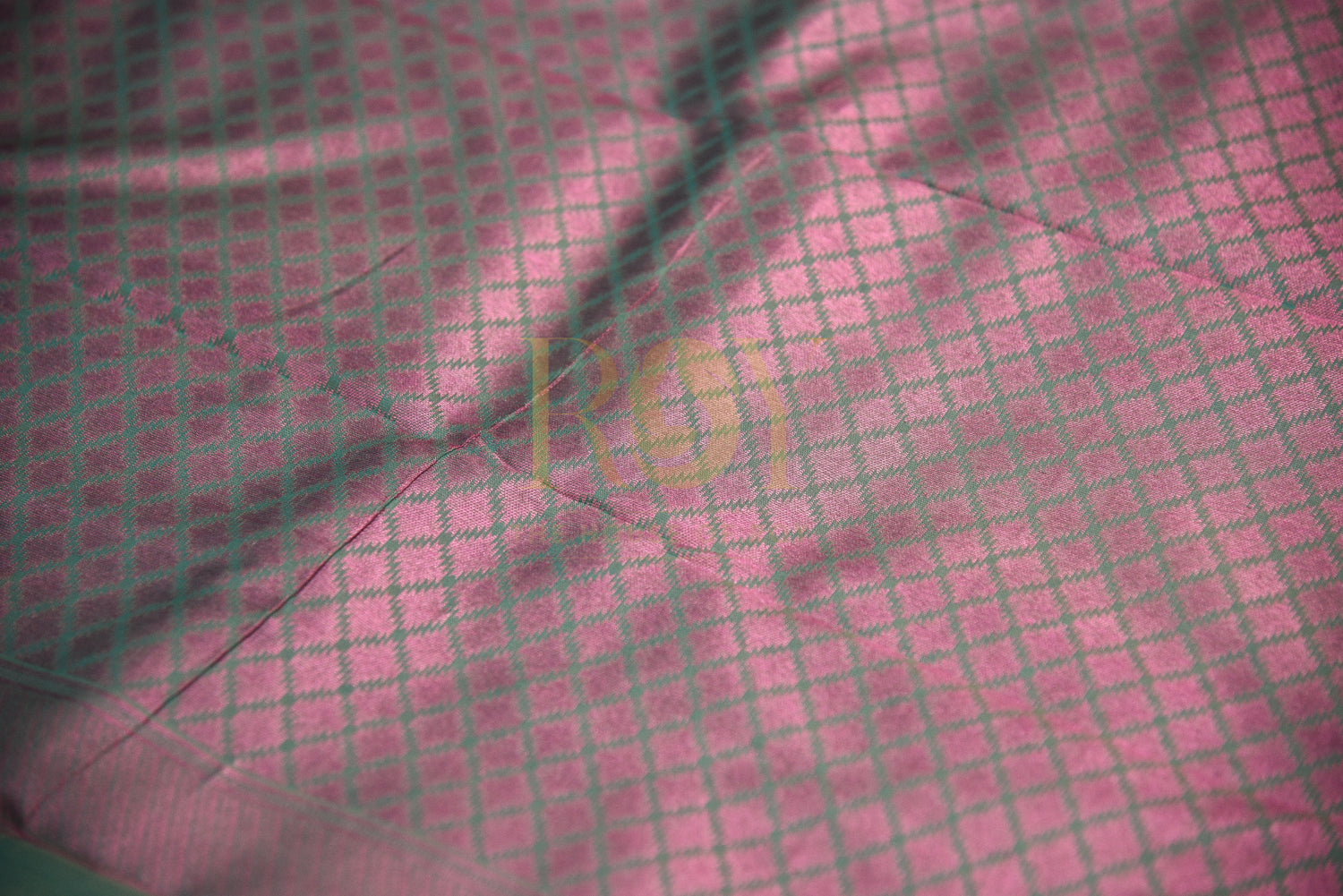Sandal Colored Silk Saree with Pink Jari