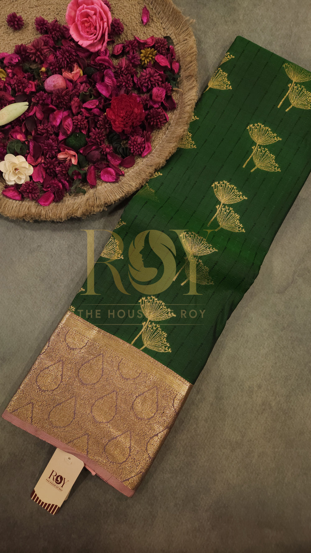 Pure Soft Silk Saree with Allium Flower Jari