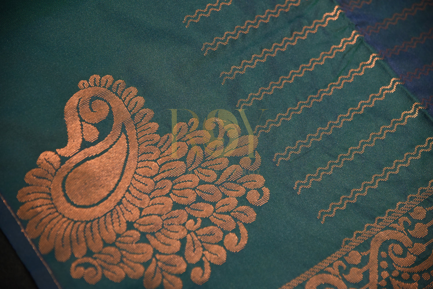 Peacock Green Soft Silk Saree