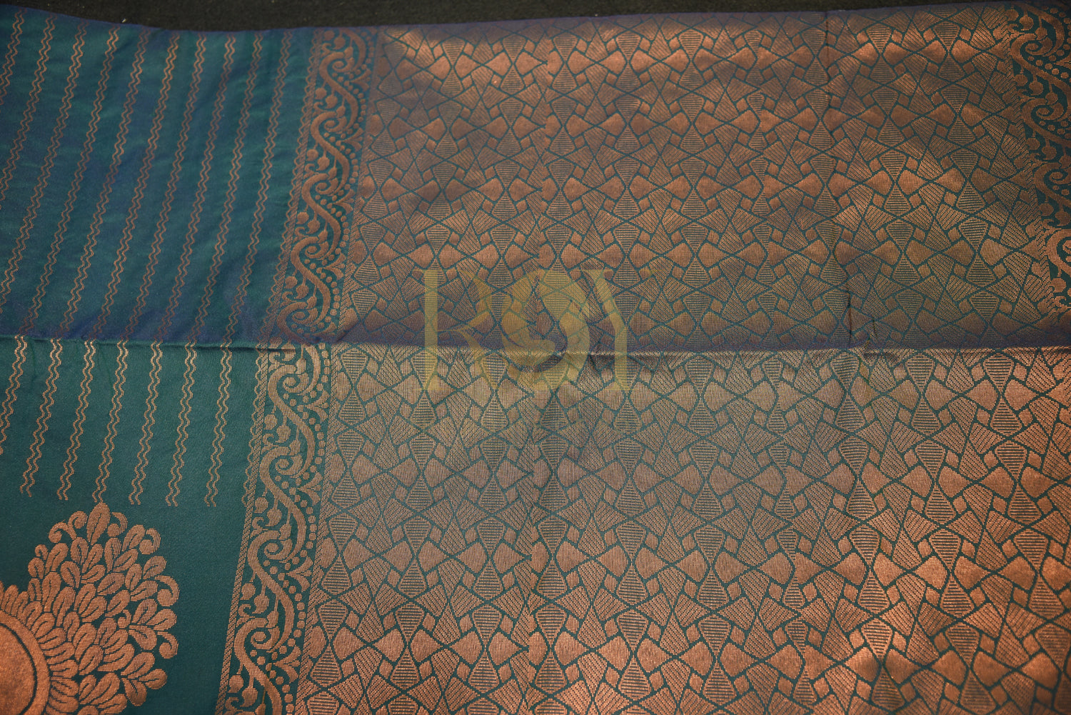 Peacock Green Soft Silk Saree