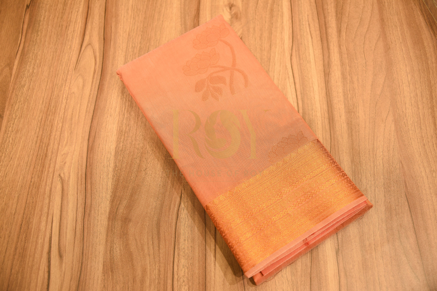 Kota Cotton Saree Dull Peach