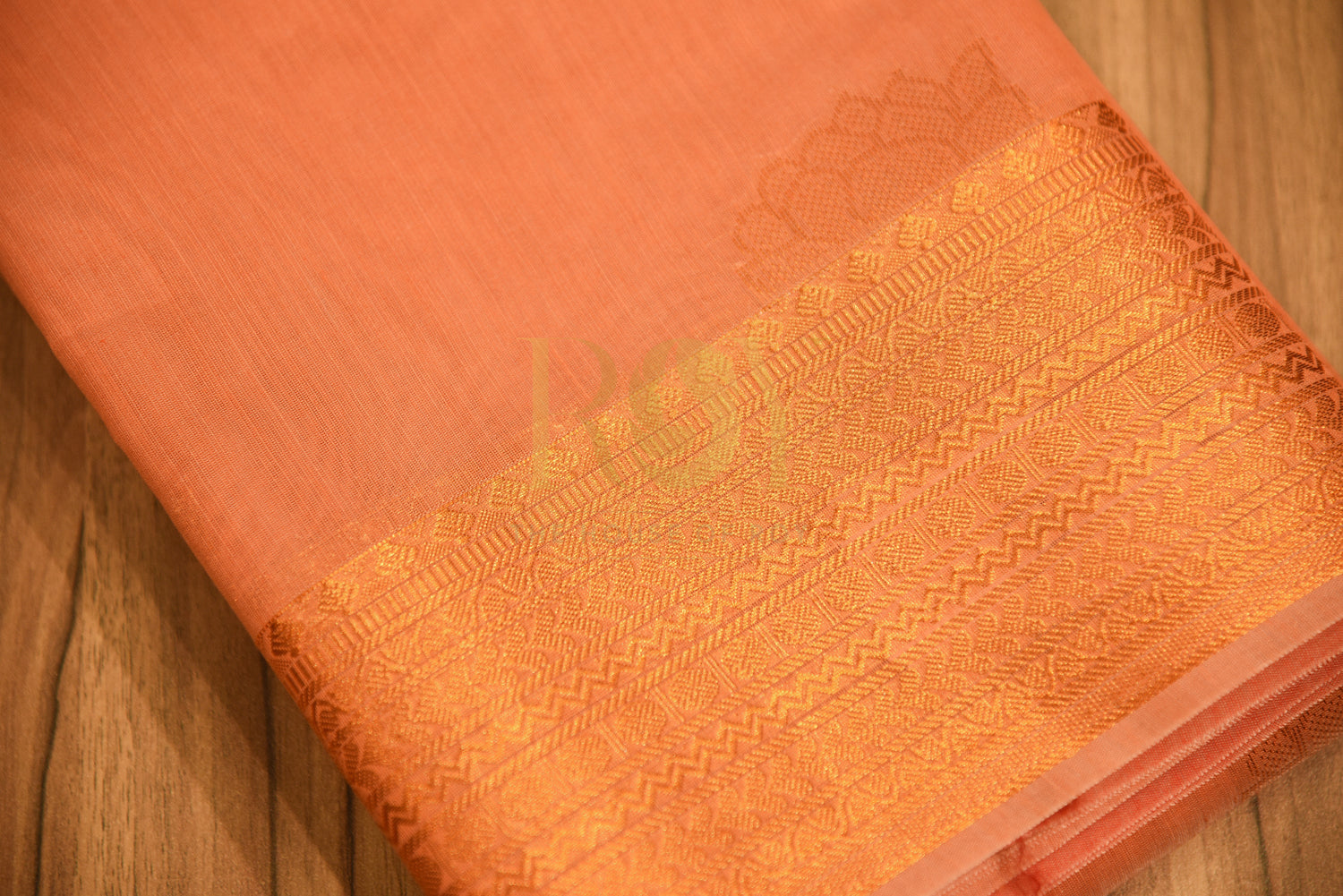 Kota Cotton Saree Dull Peach