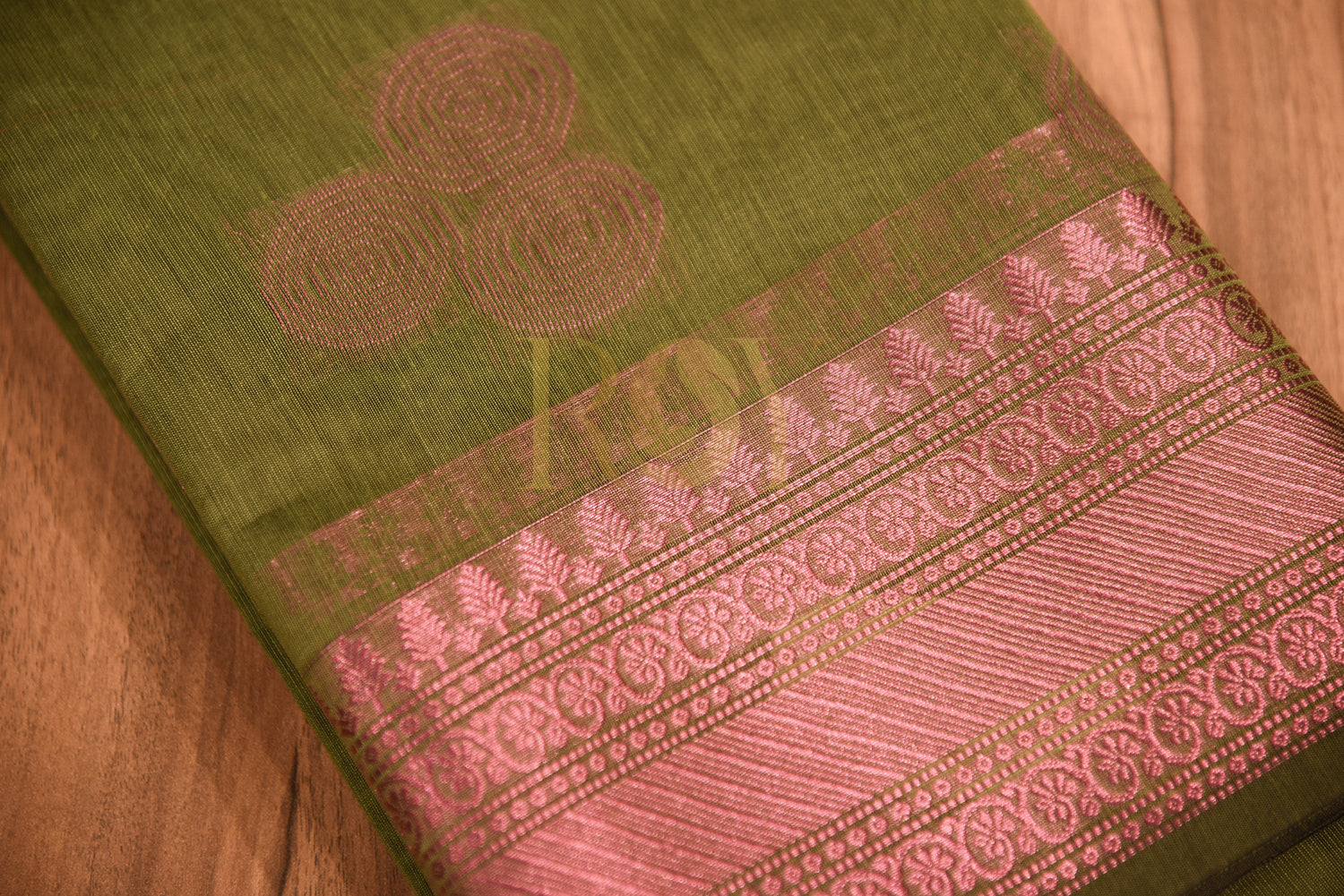 Dusty Green Kota Cotton Saree