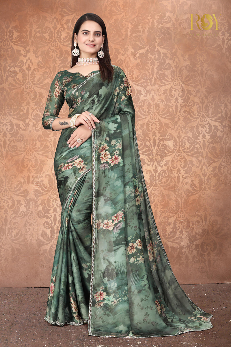 Fancy Green Saree