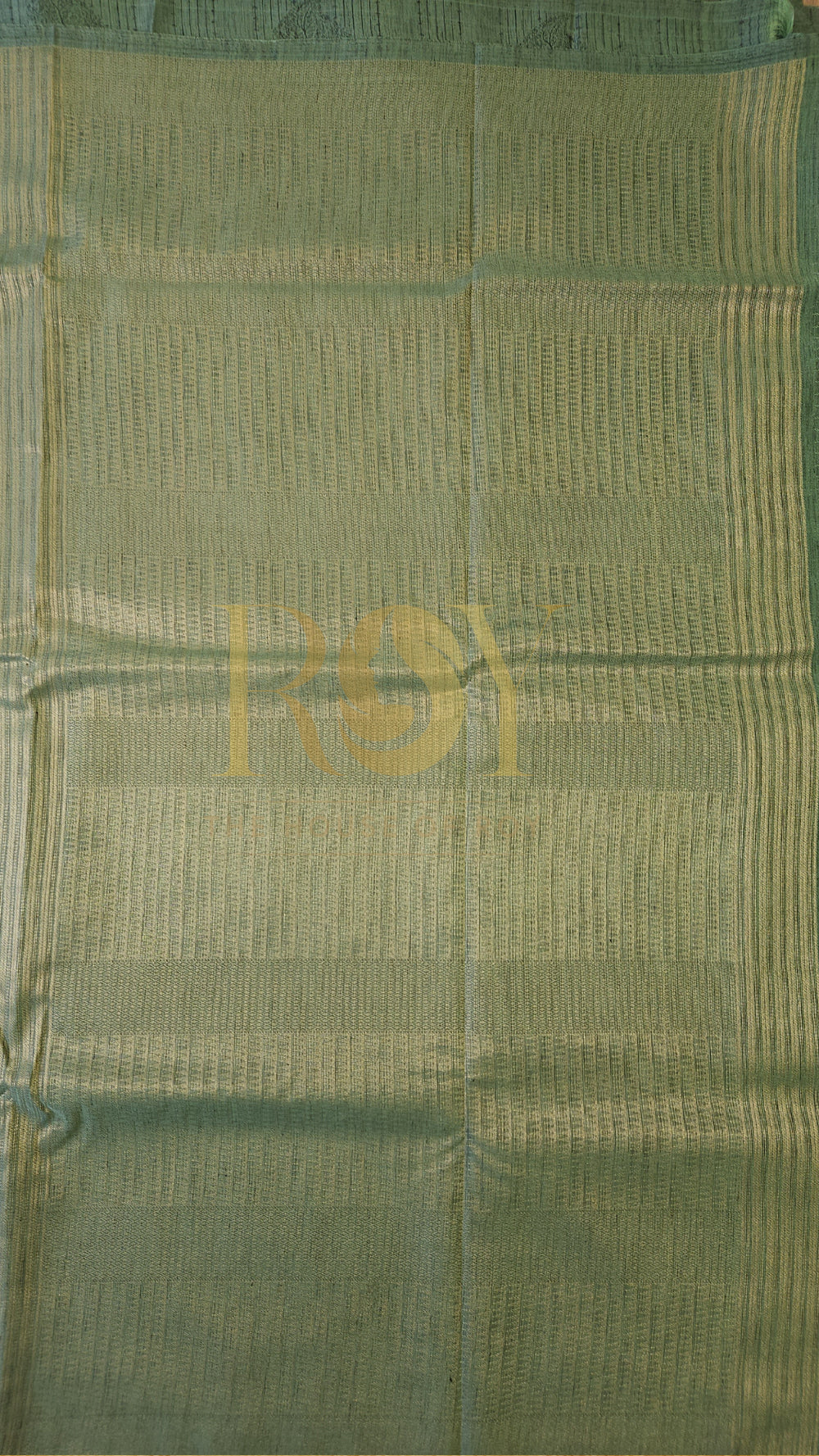 Slub silk Sea green