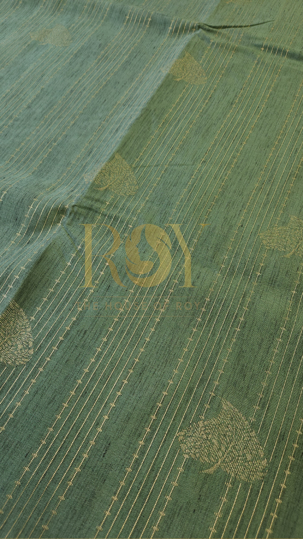 Slub silk Sea green