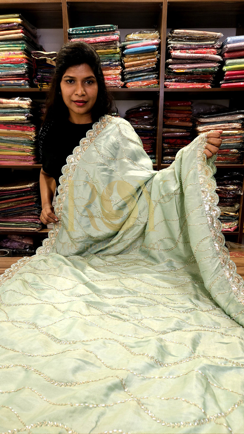 Sea Green Party Wear Saree