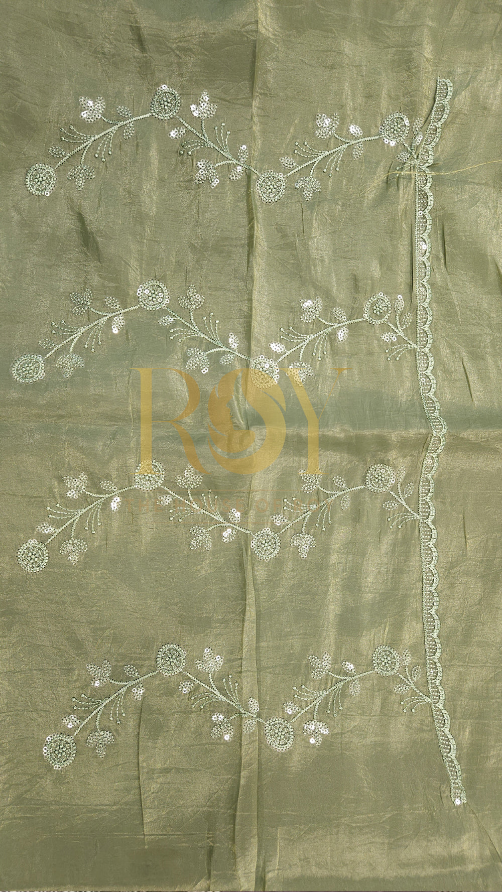 Sea Green Shimmer Organza Saree